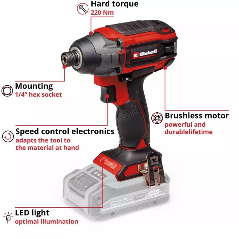 Atornillador de impacto a batería Einhell 4510085 18V 300Nm