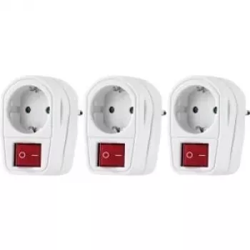 Set de tomas de corriente Renkforce con interruptor 3 uds. 2 polos blanco