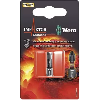 Wera 840/1 IMP DC Impaktor Punta hexagonal 4 mm, con recubrimiento de diamante, D 6.3, 1 ud.