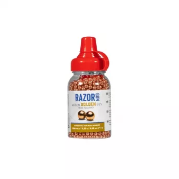 Balines RazorGun 4,46 mm BB de acero, acabado cobre, 1500 uds., dispensador de plástico