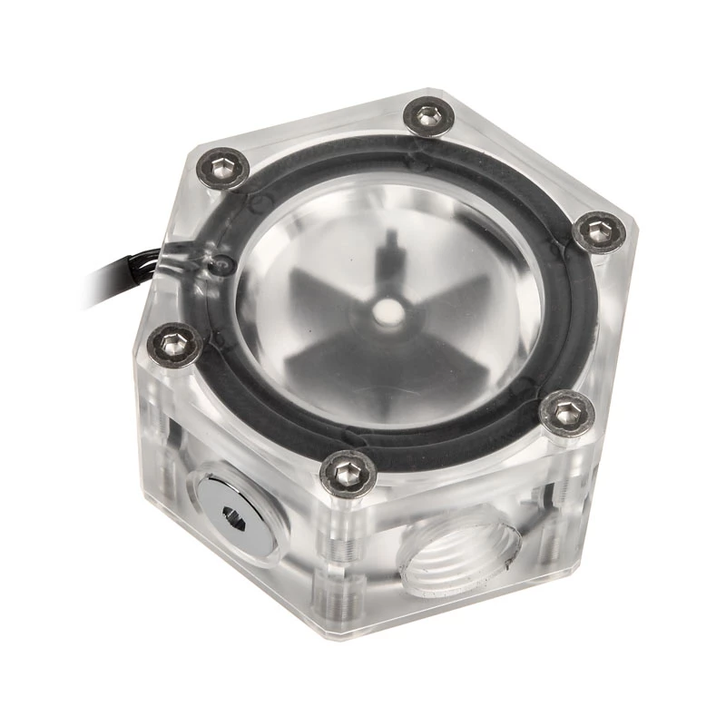 Indicador de caudal BitsPower Hexagon Flow Indicator-RGB BP-HFI-RGB — Iluminación RGB, diseño hexagonal