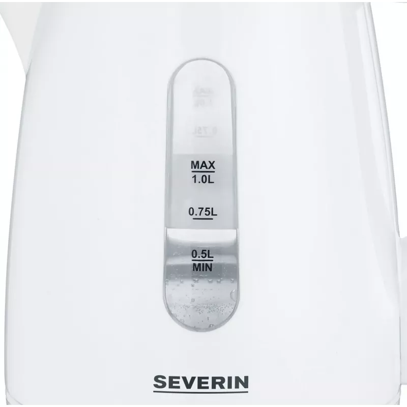 Hervidor eléctrico SEVERIN 1 L 2200 W blanco — inalámbrico, base de 360°, resistencia oculta