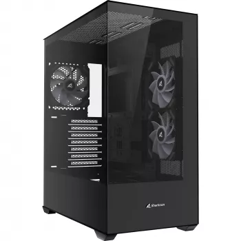 Caja Sharkoon SK6 ARGB torre ATX negra – caja mid-tower ATX con iluminación ARGB y ventana lateral de cristal templado
