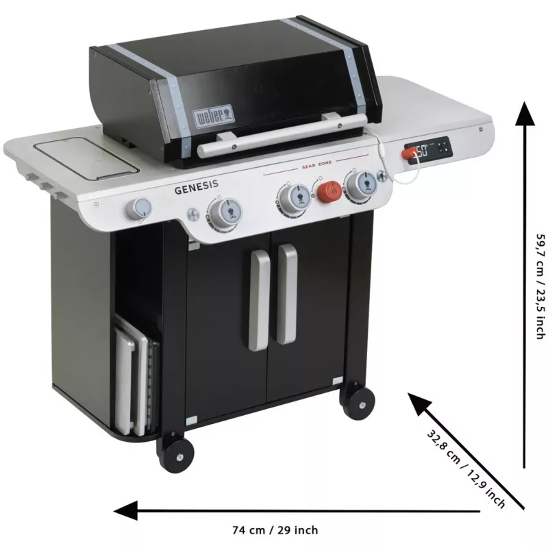 Barbacoa Weber Genesis de madera (MDF), cocina de juguete negra/gris