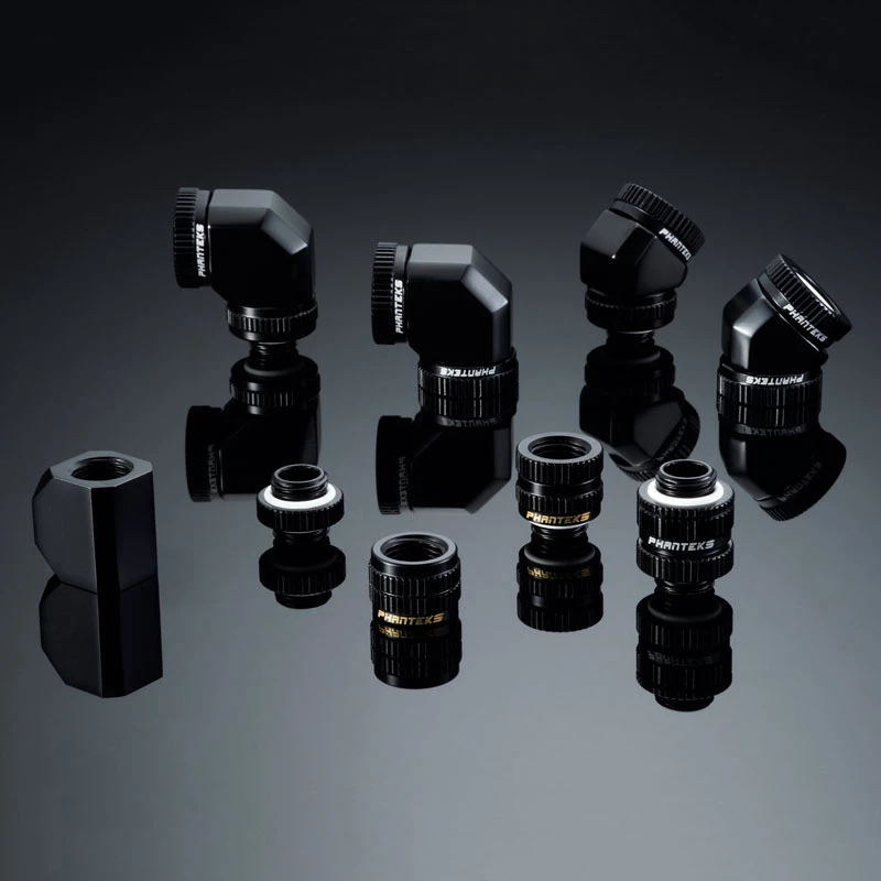 Adaptador para sistemas de refrigeración líquida PHANTEKS PH-RA_BK_MF – negro satinado, compatible con componentes Phanteks Glacier