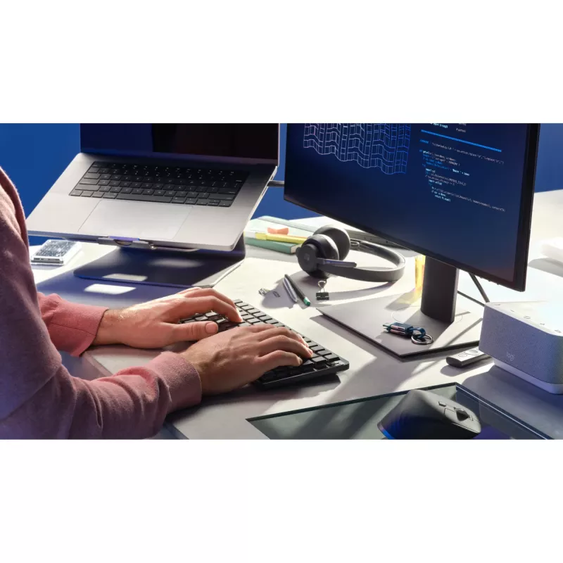 Logitech MX Mechanical Mini 920-010782 teclado inalámbrico retroiluminado, interruptores con clic, RF inalámbrico + Bluetooth LE, QWERTY US International, grafito