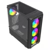 Savio Noctis Glass RGB Cube caja para PC, ATX/Micro-ATX/Mini-ITX, frontal de vidrio templado, ventiladores RGB, negra