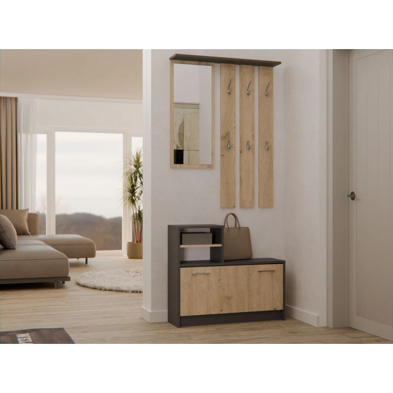 Armario recibidor top e shop GAR ANT/ART con 1 puerta batiente, 850×240×1600 mm