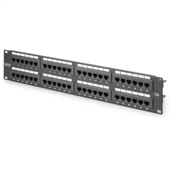 DIGITUS - Patch Panel - RJ-45 X 48 - gris, RAL 7035 - 2U - 48 puertos (DN-91648U)