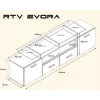 Soporte de TV Cama EVORA 200 wenge/negro brillante