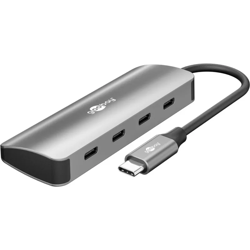 Goobay hub USB slim de 4 puertos USB-C a 10 Gbit/s - conector macho> 4x (76565)