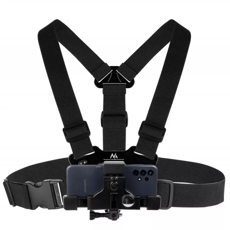 Correa deportiva MACLEAN MC-445 — soporte pectoral universal para teléfonos, cámaras y GoPro