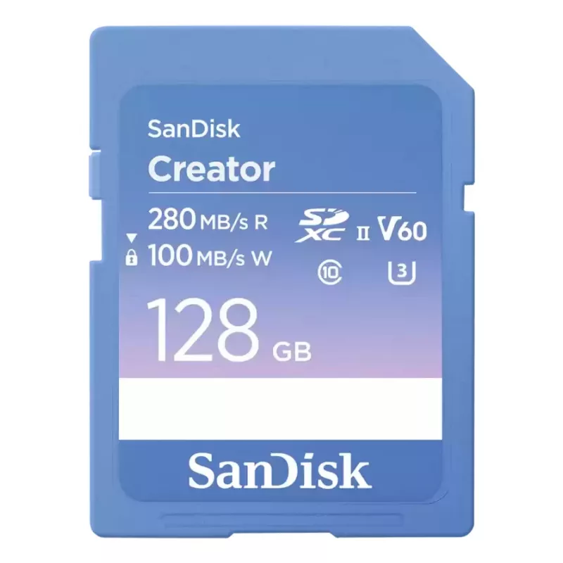 SanDisk Creator tarjeta de memoria SD UHS-II 128 GB velocidades de transferencia de hasta 280 MB/s