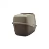 Arenero cubierto para gatos Savic Nestor, plástico, 56×39×38,5 cm, gris cálido–marrón chocolate