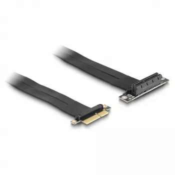 DeLOCK Tarjeta Riser PCI Express x4 conector macho a ranura x4 90° en ángulo con cable 60 cm