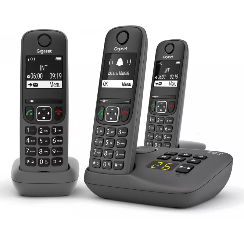 Teléfono analógico/DECT Gigaset AE690A Identificador de llamadas Inalámbrico 3 auriculares