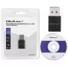 Adaptador USB Wi-Fi mini inalámbrico compacto QOLTEC 57007 – Single-Band 2,4 GHz, hasta 150 Mbit/s, antena interna