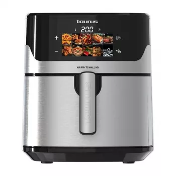 Freidora de aire Taurus Air Fry 7S 1600W 6,5L, acero inoxidable, 8 programas, 80–200°C, control táctil