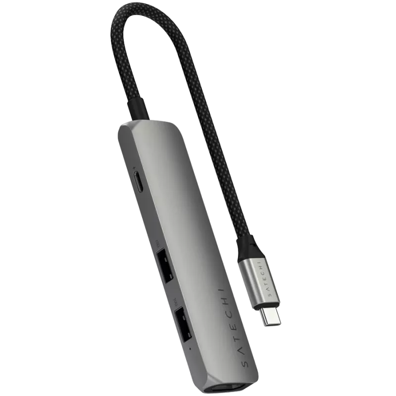 Hub de interfaz Satechi ST-P4SM USB Type-C 10000 Mbit/s gris