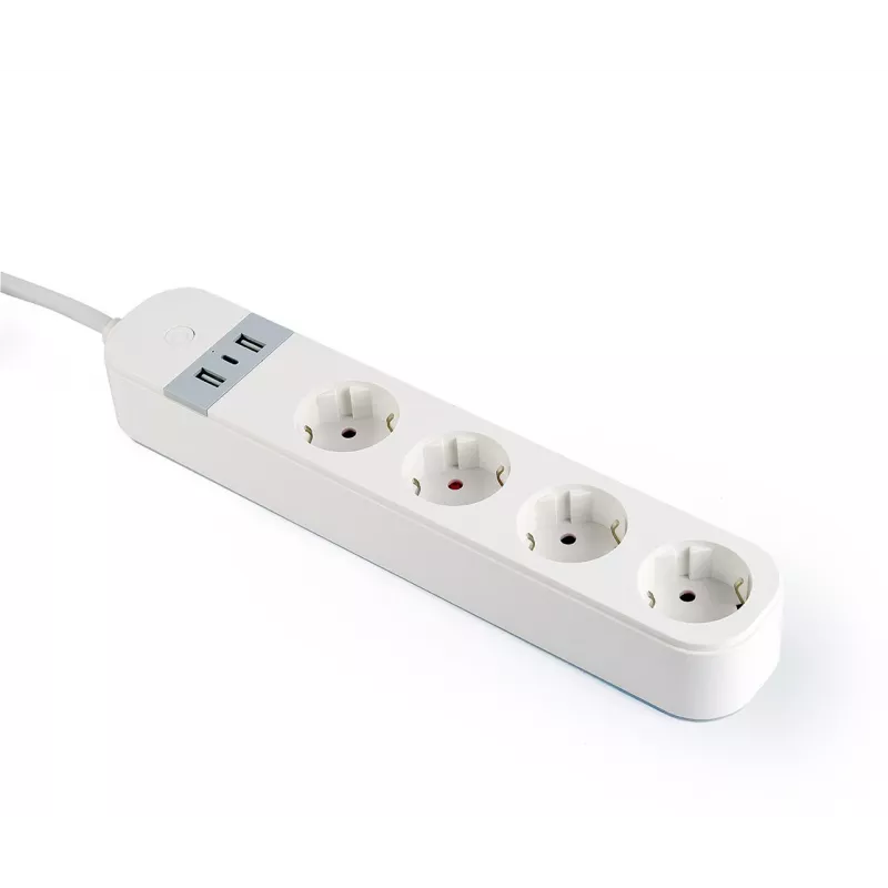 Regleta de enchufes inteligente Gembird TSL-PS-S4U-01-W 4 salidas AC 3880 W Blanco