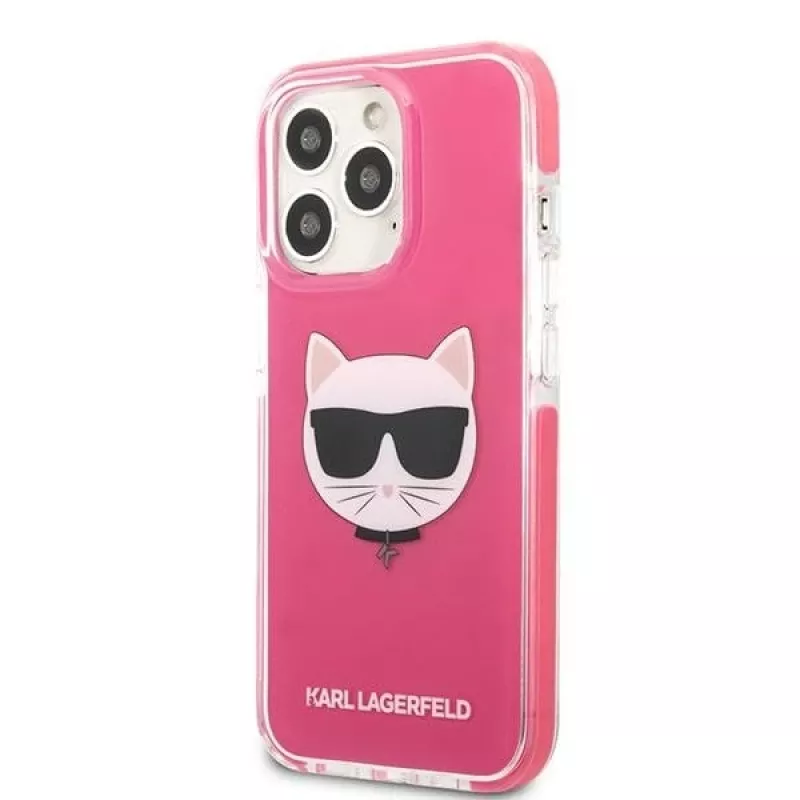 Karl Lagerfeld KLHCP13XTPECPI iPhone 13 Pro Max 6.7 funda rígida fucsia/FUSCHIA Choupette Head
