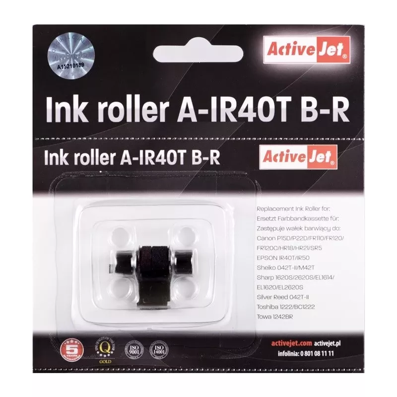 Rodillo de tinta para impresora ActiveJet A-IR40T para impresoras de inyección de tinta, gama Supreme, impresión en rojo, pack de 5