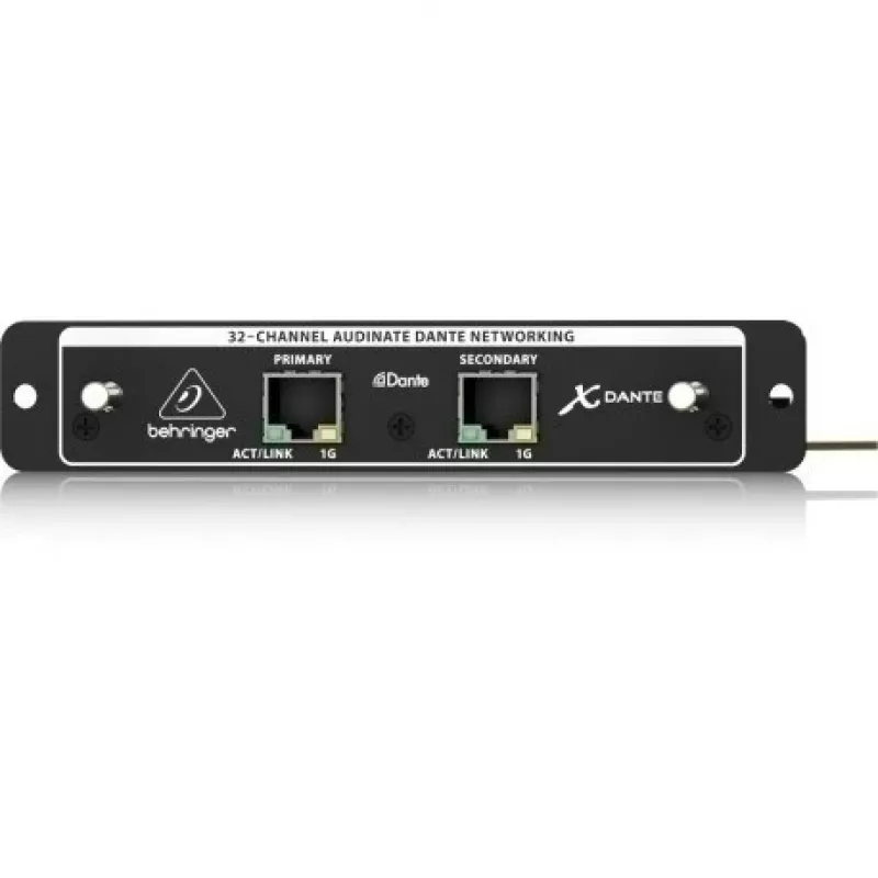 Tarjeta de expansión Behringer X-DANTE para X32 — audio en red Dante 32 canales