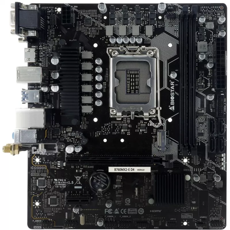 BIOSTAR B760MX2-E D4 placa base Micro-ATX