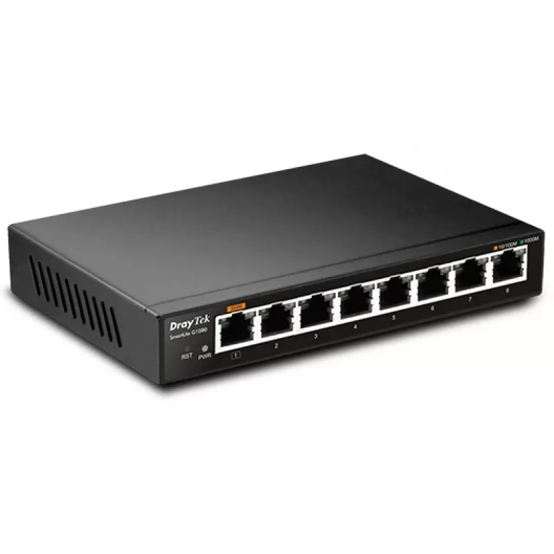 Conmutador gestionado DrayTek VigorSwitch G1080 Gigabit de 8 puertos