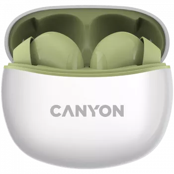 Auriculares in-ear CANYON TWS-5, verde Bluetooth 5.3, control táctil, entrada de carga: USB-C