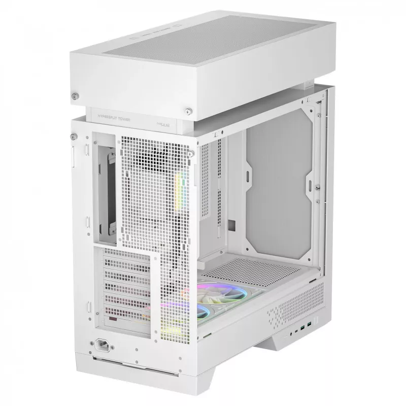 Caja de PC de sobremesa DeepCool CL6600 WH — blanca, compatible con fuentes ATX/PS2/SFX/SFX-L, 140 mm frontal, 120/140 mm superior/trasero, unidades de 2,5