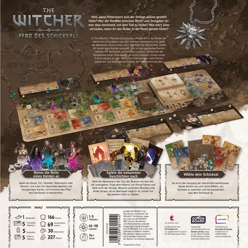 Juego de mesa Asmodee The Witcher: Pfad des Schicksals – aventura de mesa, juego basado en escenarios