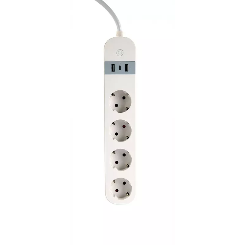Regleta de enchufes inteligente Gembird TSL-PS-S4U-01-W 4 salidas AC 3880 W Blanco