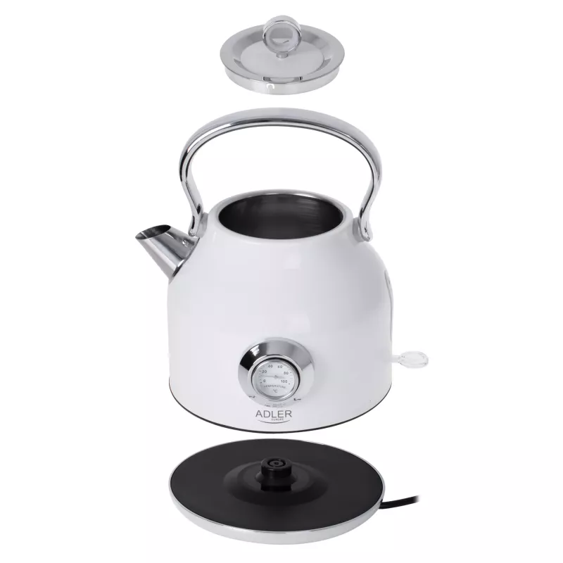 Hervidor eléctrico Adler 1,7 l 2200 W blanco metálico