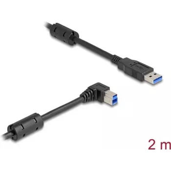 Cable USB DeLOCK conector macho Type-A a conector macho Type-B 90° en ángulo 2 m