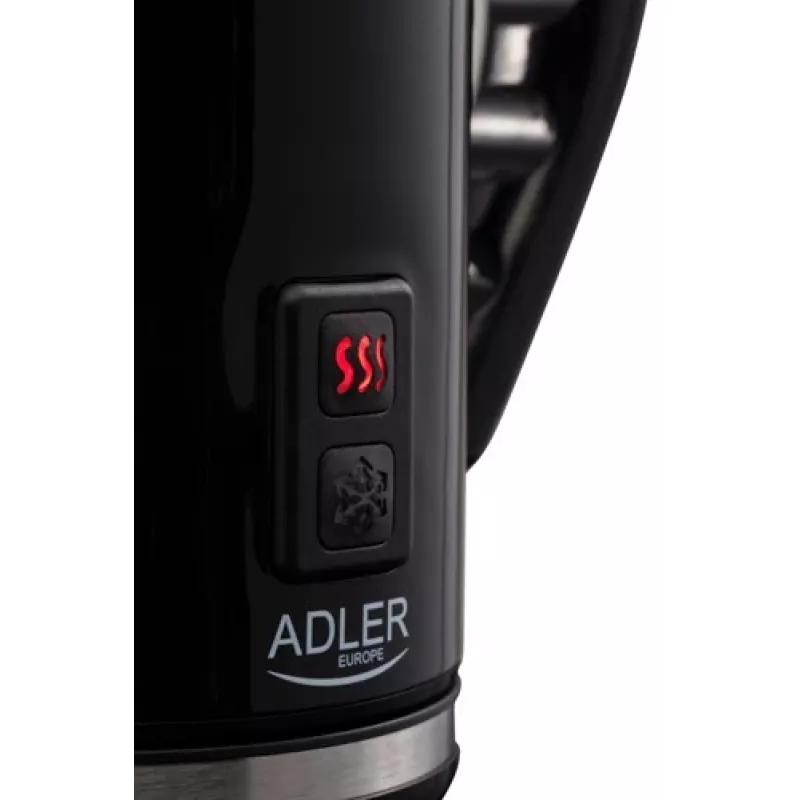 Espumador/calentador de leche automático Adler AD 4478 — recipiente de acero inoxidable, capacidad 240 ml, 500 W, caliente y frío