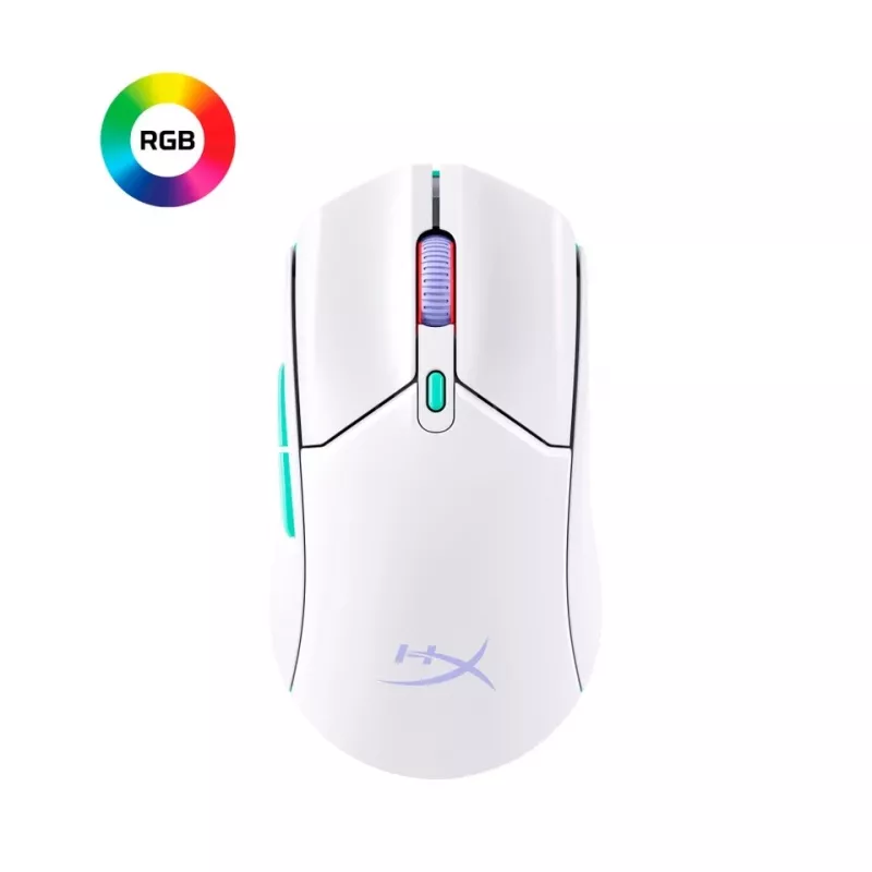 HyperX Pulsefire Haste 2 Core Wls - ratón gaming (Wht/Grn/Pur)