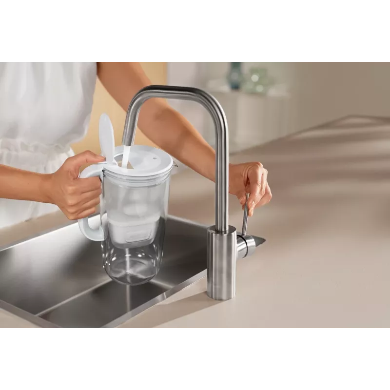 Brita Glass+1 Maxtra Pro Pure Performance jarra filtrante de cristal, 2,5 l totales / 1,5 l filtrados, apta para lavavajillas, gris