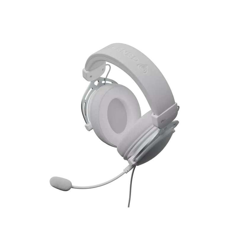 Auriculares con cable Genesis Toron 531 blancos con micrófono, diseño on-ear ligero