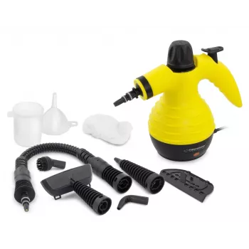 Limpiador de vapor portátil ESPERANZA EHS001 — 0,35 L, 900 W, 3 bar, 115 °C, 40 g/min, incluye boquillas para suelos/ tapicerías/ cepillos