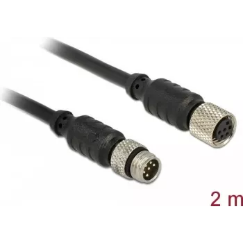 Cable de sensor/actuador DeLOCK 12640 2 m M8 negro