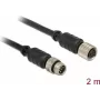 Cable de sensor/actuador DeLOCK 12640 2 m M8 negro