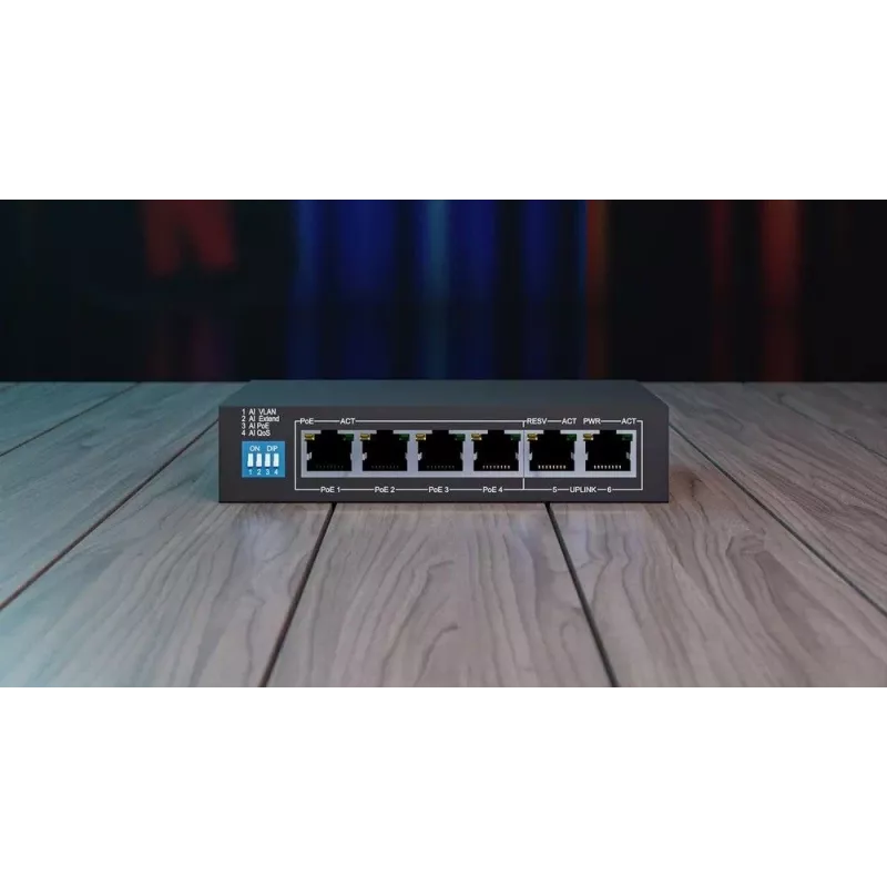 Switch no gestionado Extralink EUROS V2 4x 100Mb/s PoE/PoE+