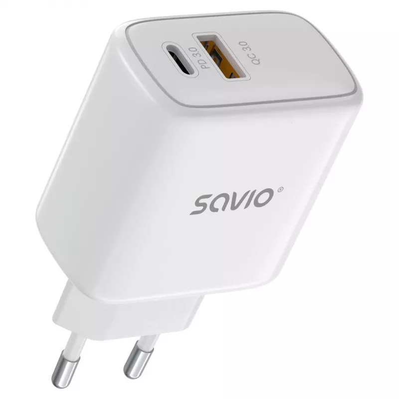 Savio LA-12 cargador para dispositivos móviles universal blanco AC carga rápida interior