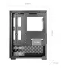 Caja para PC mini torre TACENS Mars Gaming MC-SE2 — Mini-ITX / Micro-ATX, negra, ventana lateral, fuente de alimentación inferior, compatible con 2x2,5