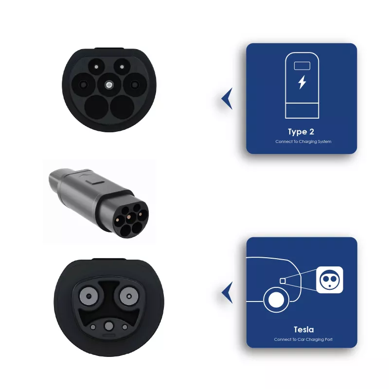 Akyga AK-SC-E23 Adaptador de carga para vehículos eléctricos Tesla / Type 2 monofásico 32A