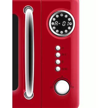 Microondas de encimera ETA Storio Rojo Solo – 20 L, 700 W, 5 niveles de potencia, plato giratorio de 245 mm