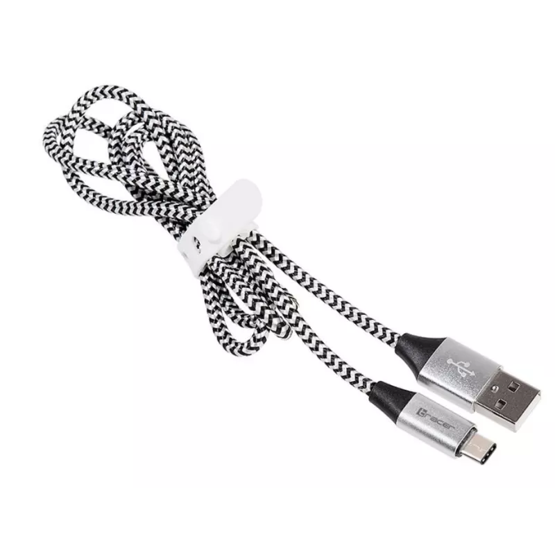 Cable USB 2.0 Type-C macho - C macho 1,0 m negro-plateado