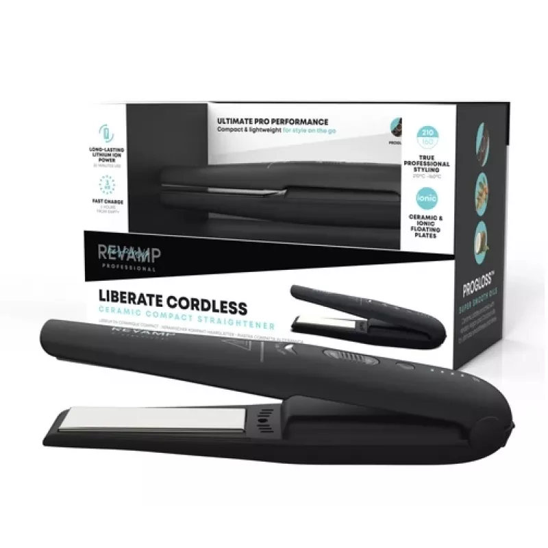 Plancha de pelo Revamp ST-1700X-EU2 inalámbrica cerámica compacta negra, modelo ST-1700-EU2