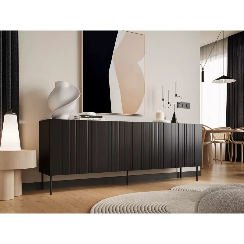Cómoda Cama ISLA 200x40x75 negro mate